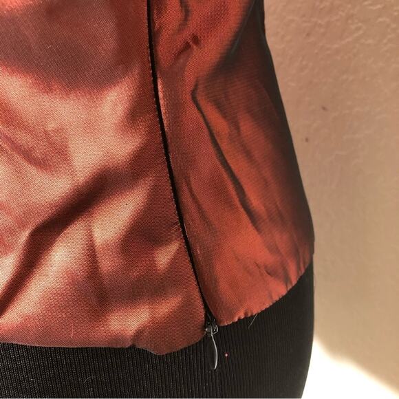 David Meister red bronze metallic formal top / jacket size 10 - Picture 8 of 16